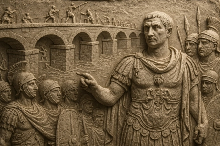 Decebalus Submits to Roman Emperor
